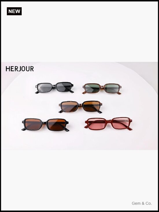 Polarized Retro Rectangle Sunglasses 2-Pack UV Protection Classic
